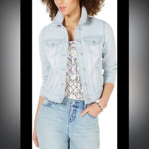 Earl Jeans Striped Denim Jacket Sz XL
